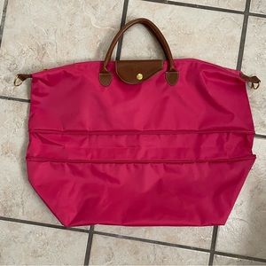 Longchamp Le Pliage extendable weekend tote Fuchsia Pink